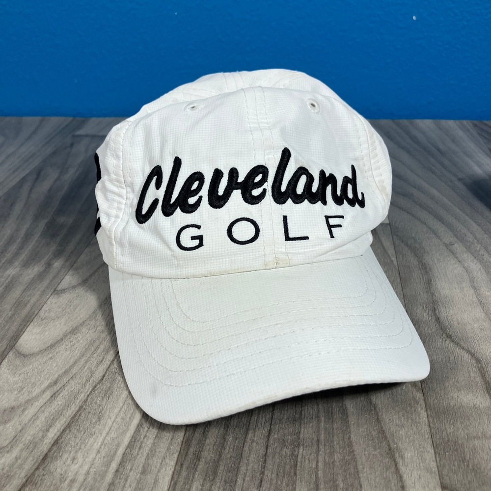 Cleveland‎ Golf Hat Men's Adjustable White Black Logo Lightweight Cap